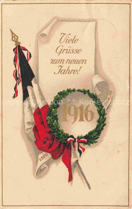 Jahreszahl-AK Year Annee Ano Schwarz Weiss Rot