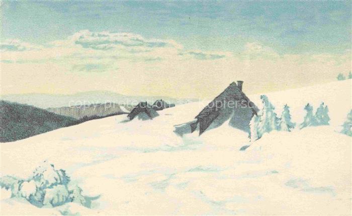 Iwan Friedrich Kuenstlerkarte Bohnwiesbauden Schnee