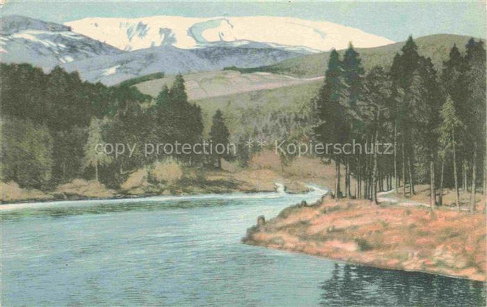 Iwan Friedrich Kuenstlerkarte Stauweiher Krummhuebel