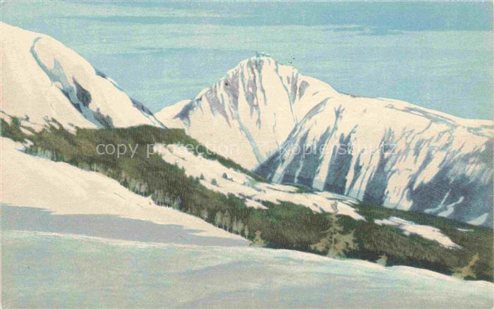 Iwan Friedrich Kuenstlerkarte Schnekoppe Blaugrund Gletscher