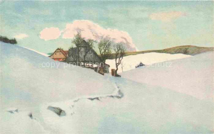 Iwan Friedrich Kuenstlerkarte in Klein Aupa Schnee