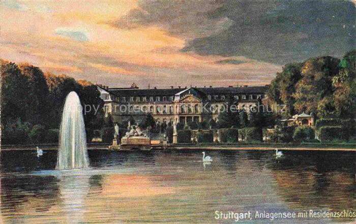 Wiedemann Verlag Wiedemann WIRO Nr. 1923B Stuttgart Anlagensee Schloss