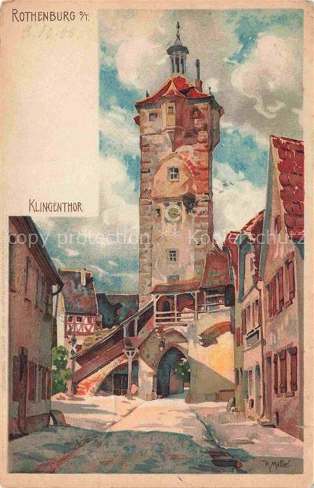 Mutter Karl Kuenstlerlitho Rothenburg Klingenthor