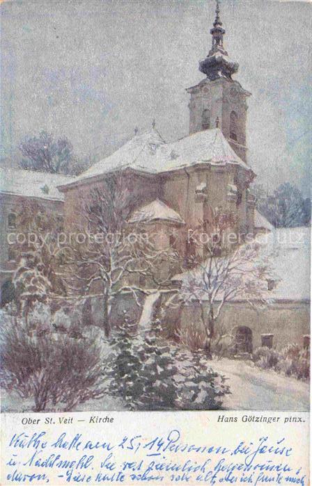 Goetzinger Hans Kuenstlerkarte Ober St Veit Kirche