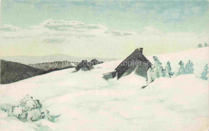 Iwan Friedrich Kuenstlerkarte Bohnwiesbauden Schnee