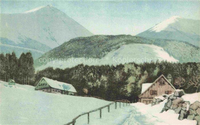 Iwan Friedrich Kuenstlerkarte Wolfshau Schnnekoppe Pl