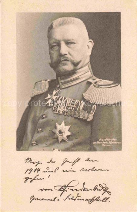 HINDENBURG  Paul von Politik Generalfeldmarschall