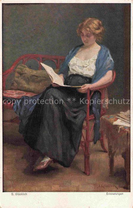 GLueCKLICH S. Kuenstlerkarte Palette Frau Buch