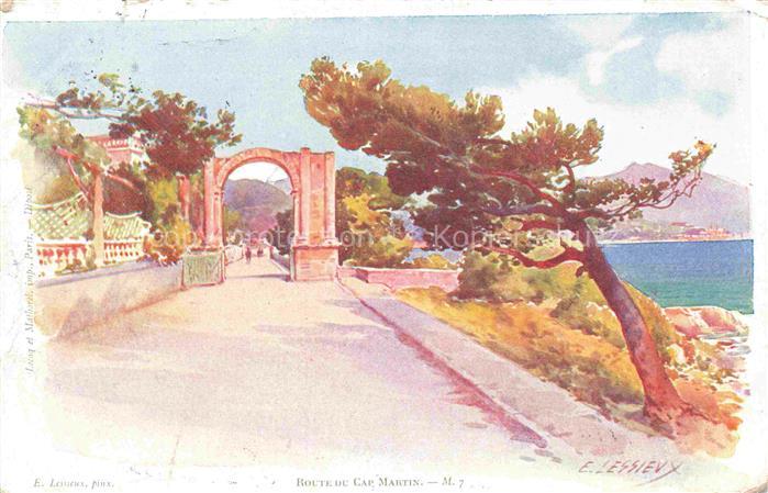 LEssIEUX Ernest (1848-1925) Kuenstlerlitho Cap Martin