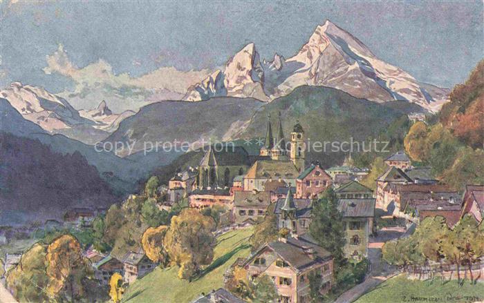 COMPTON  Edward Harrison Kuenstlerkarte Berchtesgaden Koenigssee