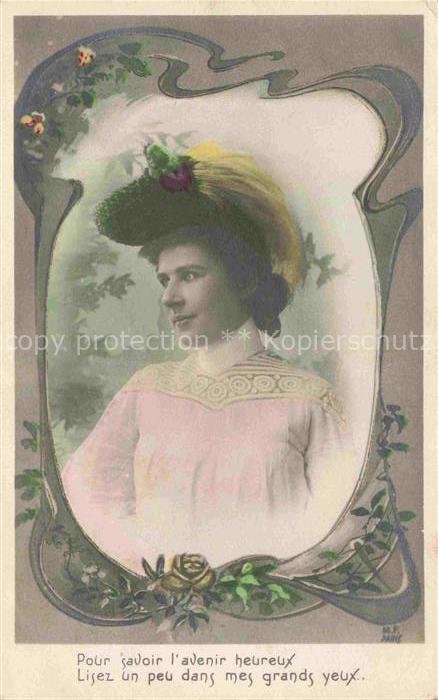 Foto MF Paris Nr. Hutmode Frau