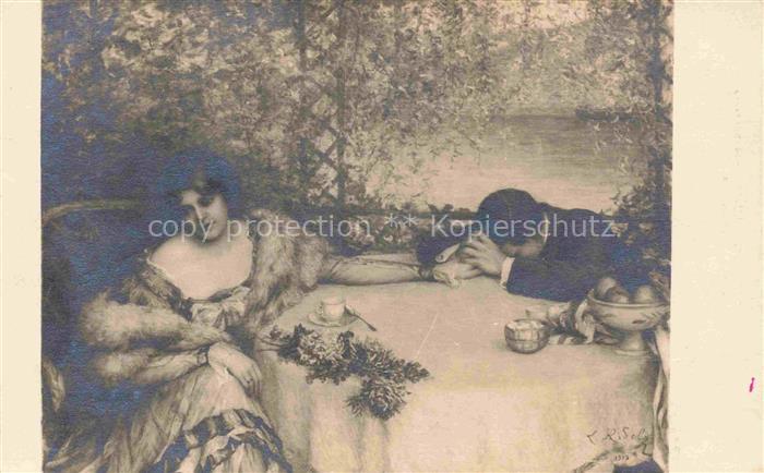 RIDEL Louis Kuenstlerkarte Paris fin Reve