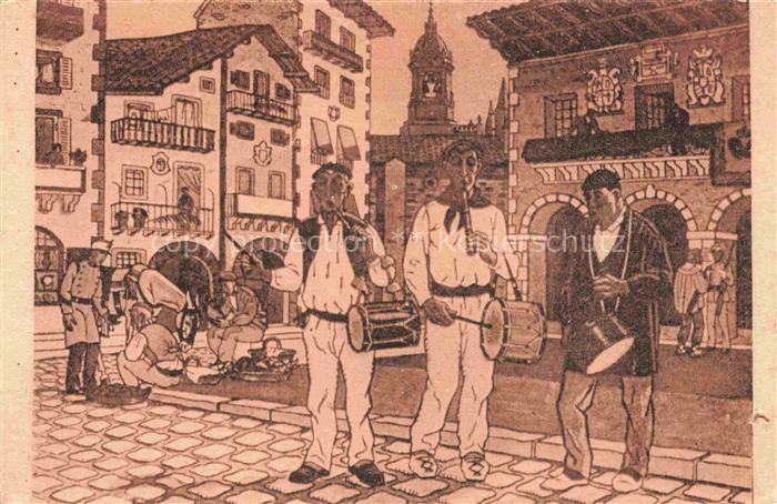 TANNEUR LE Jacques Kuenstlerkarte dessin Trommel Paris