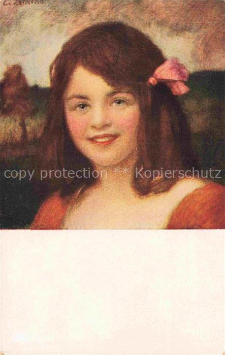ZUMBUSCH L. v. Prof. Kuenstlerkarte Leipzig Maedchen