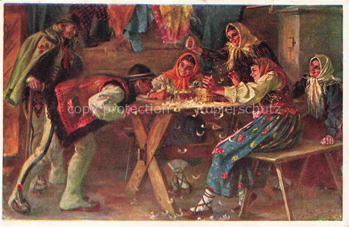 Saski S. Kuenstlerkarte Krakau Polen