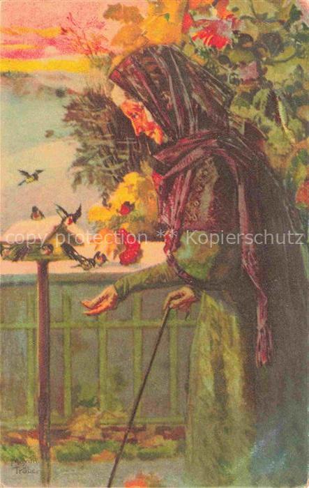 Truebe Maxim Kuenstlerkarte Frau Voegel Wenau Kruecke