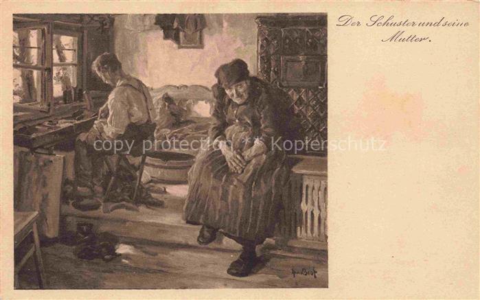 BEST Hans Kuenstlerkarte Schuster Schuhmacher Mutter