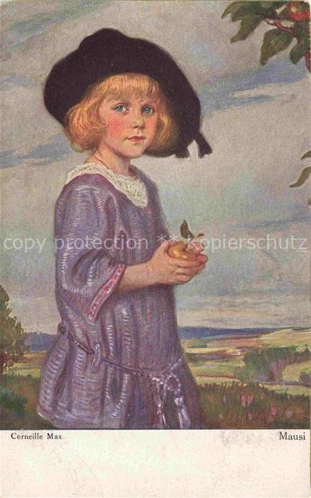 MAX Kornelius Kuenstlerkarte Maedchen Mausi Hut