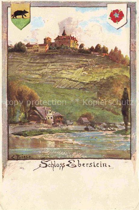 BIESE Carl Karl Kuenstlerlitho Schloss Eberstein