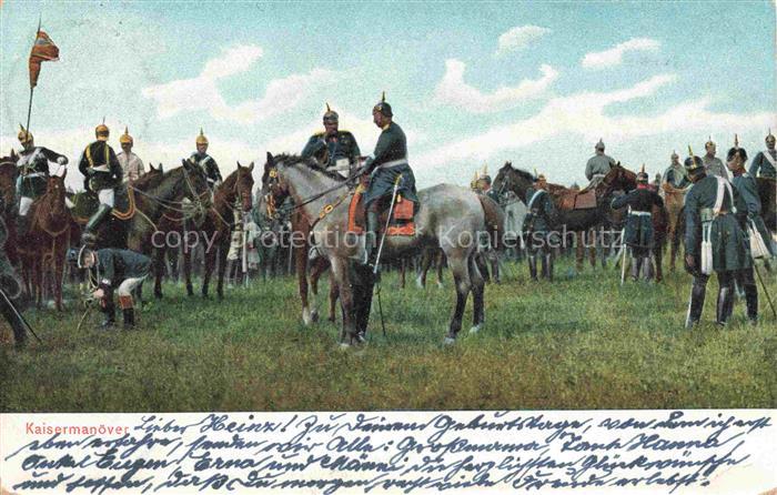 Wilhelm II Adel Preussen Monarchie Kaisermanoever Pferde Soldaten
