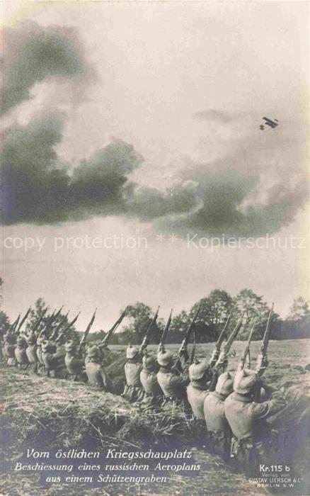 Verlag Liersch Gustav WK1 Segelflugzeug Russland Schuetzengraben