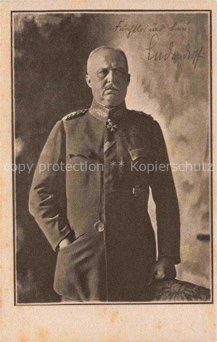 LUDENDORFF Erich Militaria Generaele Stab Generalquartiermeister