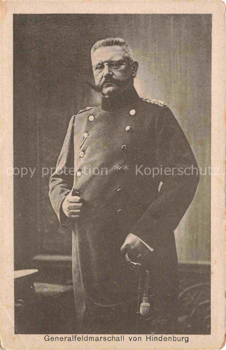 HINDENBURG  Paul von Politik Generalfeldmarschall