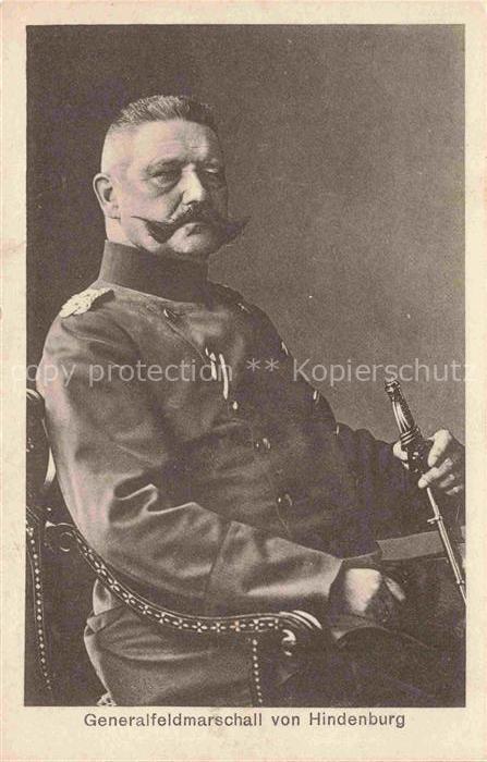 HINDENBURG  Paul von Politik Generalfeldmarschall