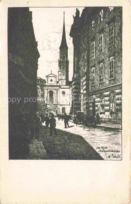 SEIDL Ulf Kuenstlerkarte Alt Wien Michaelerkirche