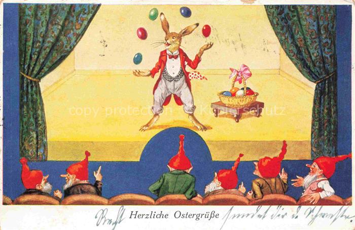 Zwerge Dwarfs Nains-- Ostern Paques Hase