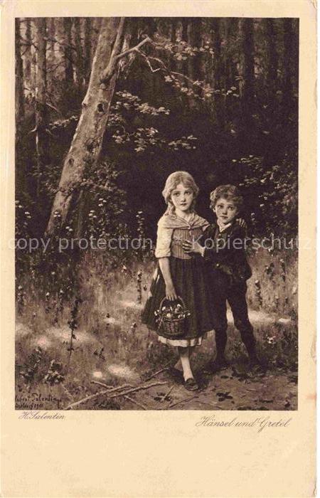 SALENTIN H. Kuenstlerkarte Kinder haensel und gretel Maerchen