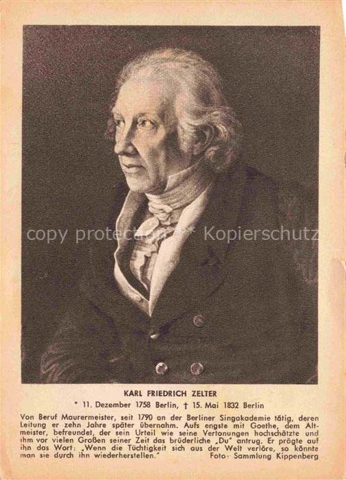 ZELTER Karl Friedrich Komponist Composer Compositeur Compositor Compositore-- Be