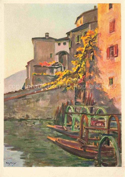 Meijer Fritz Kuenstlerkarte Gondeln Gandria