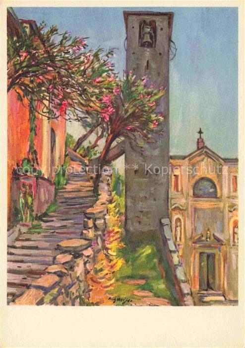 Meijer Fritz Kuenstlerkarte Kirche Gandria