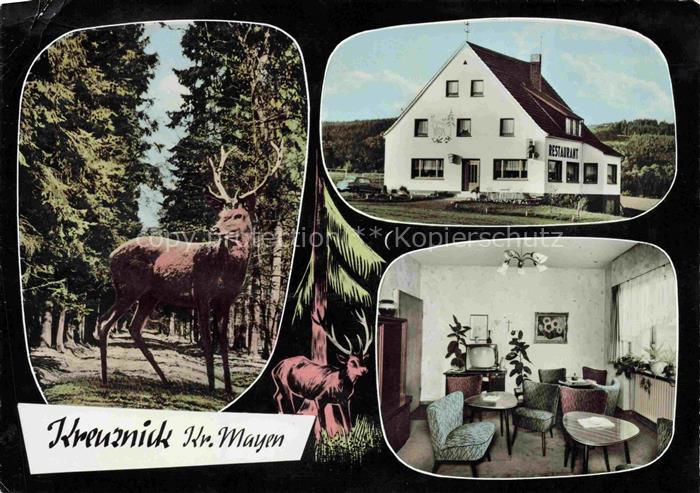 Kreuznick Mayen Rheinland-Pfalz Hirsch Restaurant Pension Waldblick Gaststube