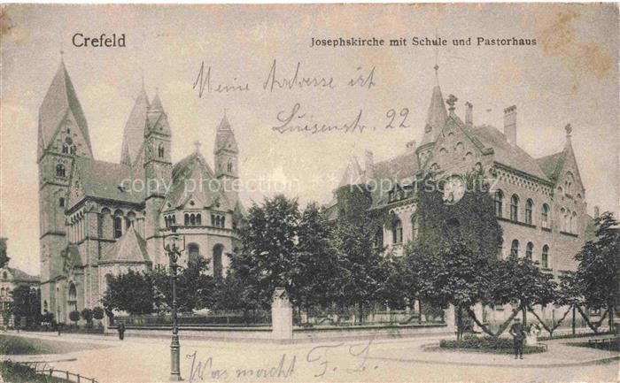 Crefeld KREFELD Josephskirche mit Schule und Pastorhaus