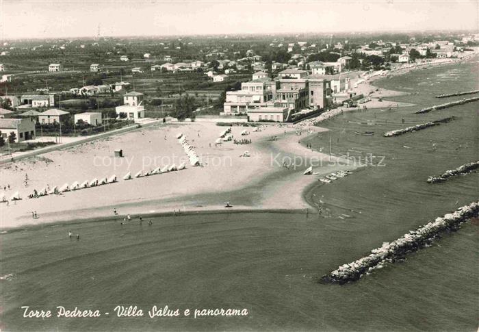 Torre Pedrera RIMINI IT Villa Salus e panorama Fliegeraufnahme