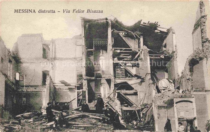 MEssINA Sicilia IT distrutta Via Felice Bisazza