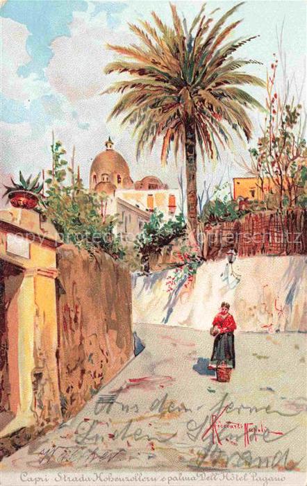 CAPRI Golfo di Napoli Campania IT Strada Hohenzollern e palma Dell Hotel Pagnano