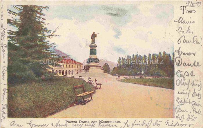 TRENTO Trient Trentino-Alto Adige IT Piazza Dante con Monumento