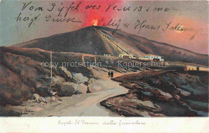 NAPOLI Neapel Naples IT Il Vesuvio dalla funicolare