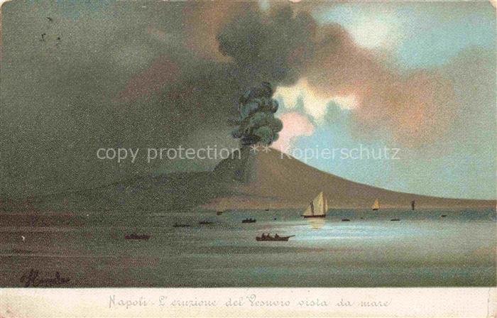 NAPOLI Neapel Naples IT Eruzione del Vesuvio vista da mare