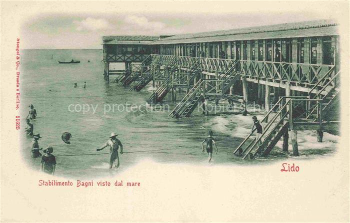 VENEZIA Venedig Venice Venise IT Stabilimento Bagni visto dal Mare Lido