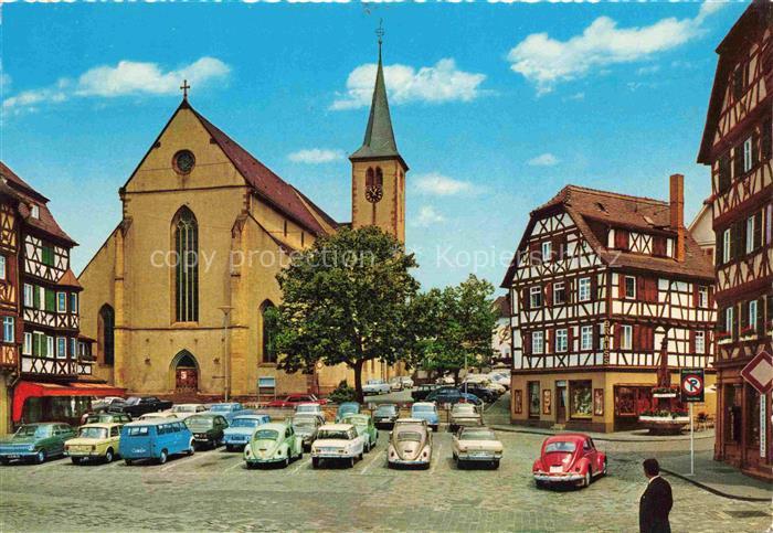 Mosbach Baden Neckar-Odenwald-Kreis BW Marktplatz mit Kirche