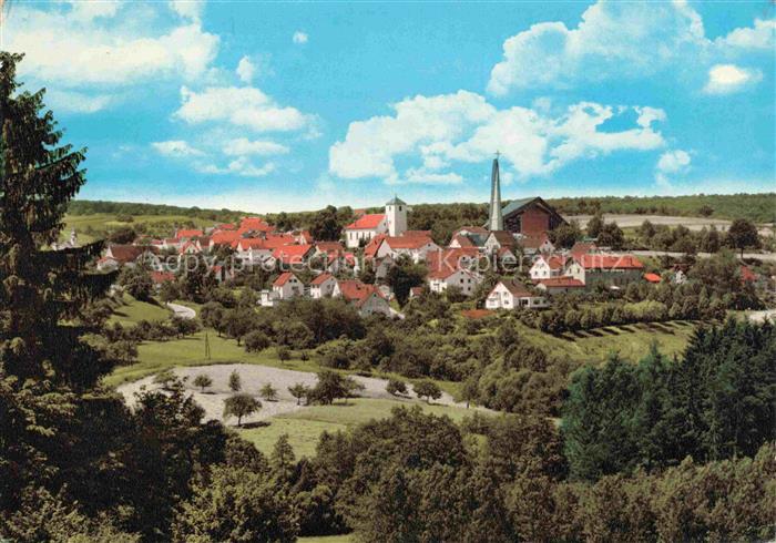 Lohrbach Mosbach Neckar-Odenwald-Kreis BW mit ev und kath Kirche