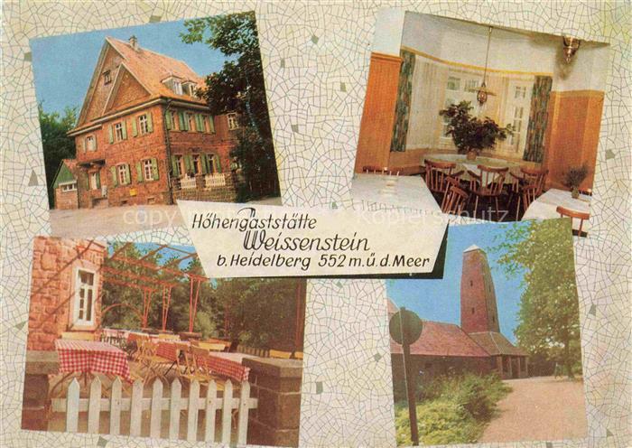 HEIDELBERG  Neckar Hoehengaststaette Weissenstein Gaststube Garten Turm