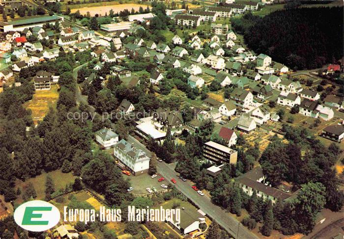Bad Marienberg Fliegeraufnahme mit Europa Haus Marienberg