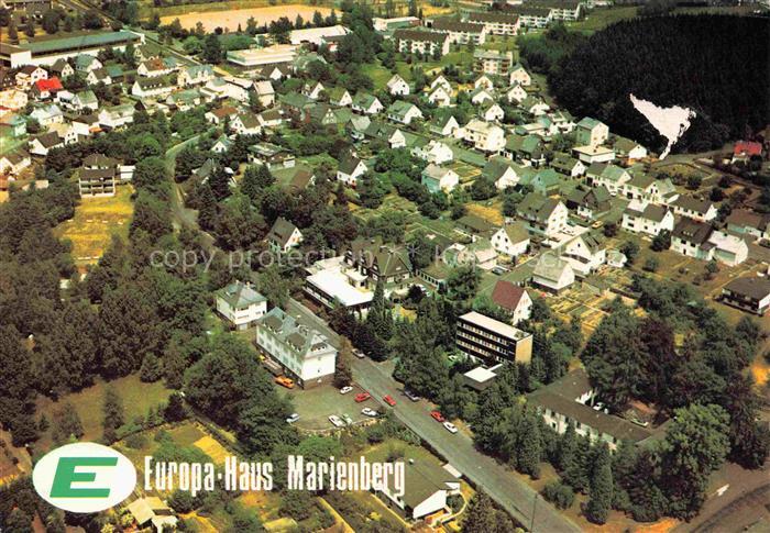 Bad Marienberg Fliegeraufnahme mit Europa Haus Marienberg