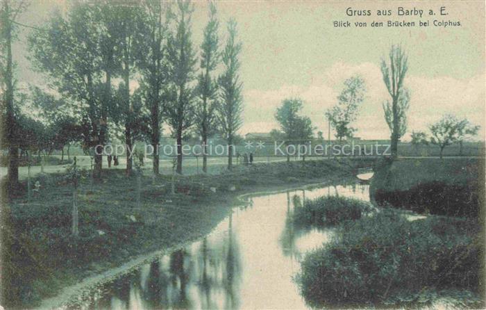 Barby Elbe Blick von den Bruecken bei Colphus