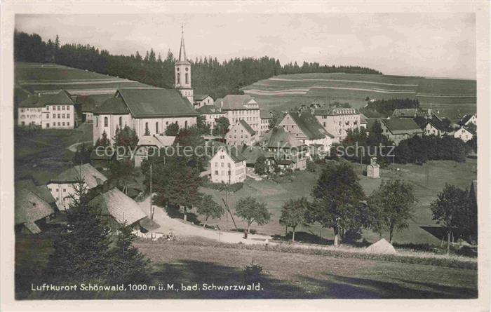 Schoenwald Schwarzwald BW Ansicht mit Kirche Luftkurort